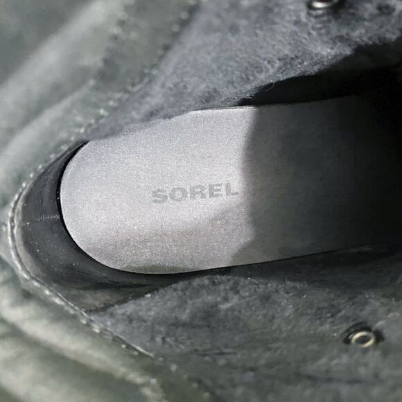 Sorel Black Oiled Leather Conquest Wedge Boots Lace Up Round Toe Women's Size 7 - Picture 10 of 11